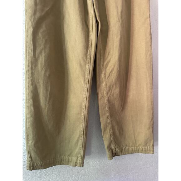 Free People Pants Women 4 Beige Khaki Chino Wide Leg High Rise Trousers Pleated - Picture 7 of 14